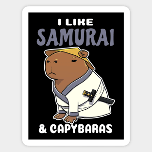 I Like Samurai and Capybaras Cartoon Magnet